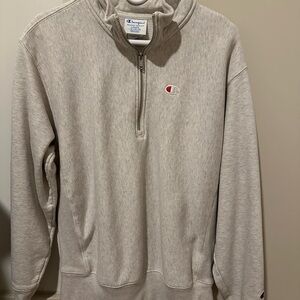 Champion Light Gray Men's Zip-Up Sweater